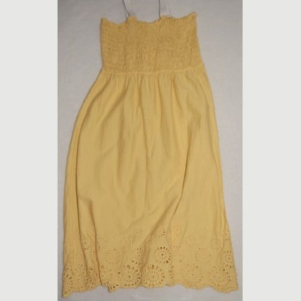 Love Rocks, Girls Size L (25"+ Bust), Yellow Smocked Dress, 100% Cotton